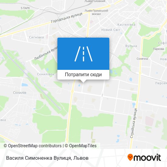 Карта Василя Симоненка Вулиця