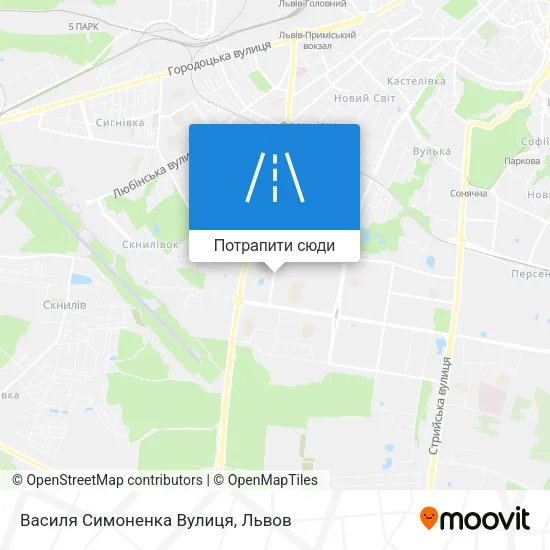 Карта Василя Симоненка Вулиця