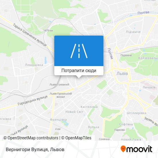 Карта Вернигори Вулиця