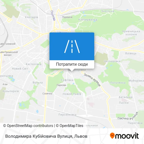 Карта Володимира Кубійовича Вулиця