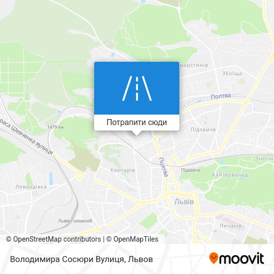 Карта Володимира Сосюри Вулиця