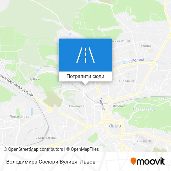 Карта Володимира Сосюри Вулиця