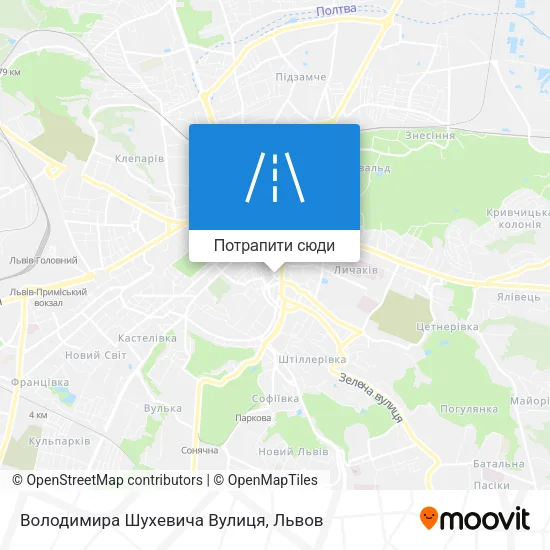 Карта Володимира Шухевича Вулиця