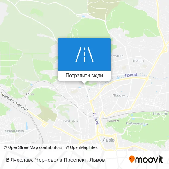 Карта В’Ячеслава Чорновола Проспект