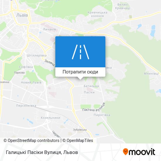 Карта Галицькі Пасіки Вулиця