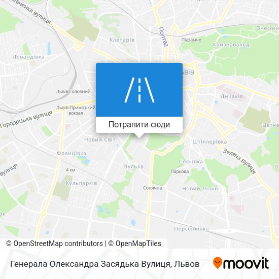 Карта Генерала Олександра Засядька Вулиця