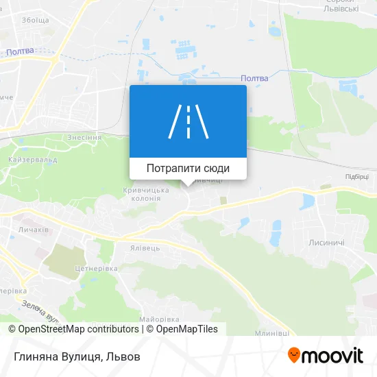 Карта Глиняна Вулиця