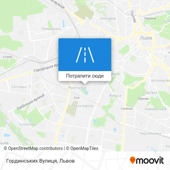 Карта Гординських Вулиця