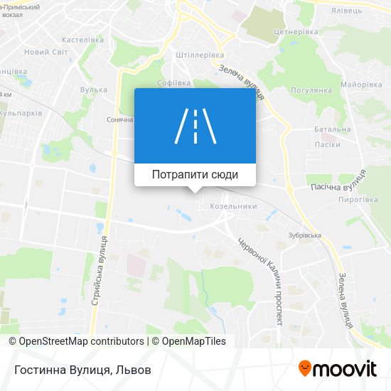 Карта Гостинна Вулиця