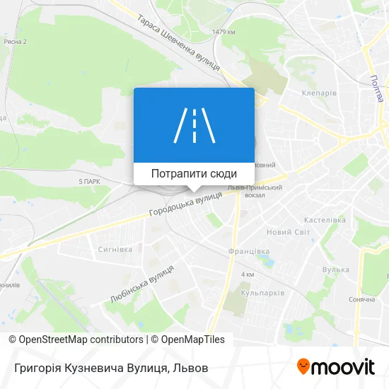 Карта Григорія Кузневича Вулиця