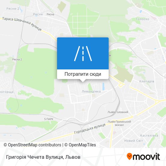 Карта Григорія Чечета Вулиця
