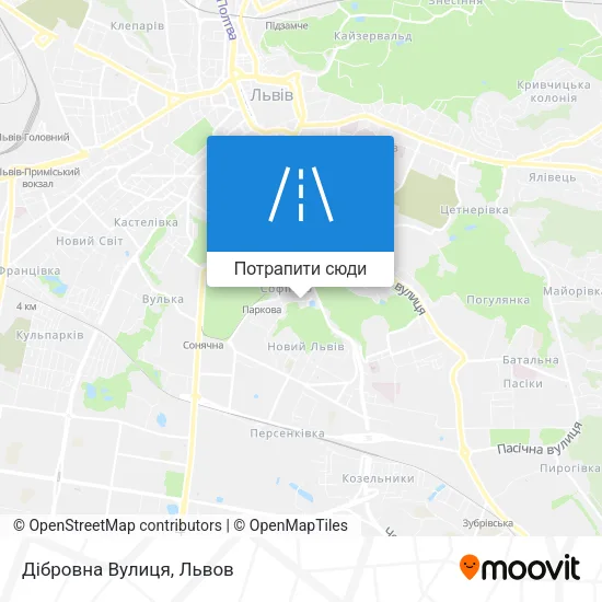 Карта Дібровна Вулиця