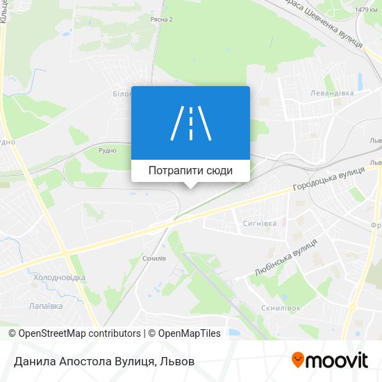 Карта Данила Апостола Вулиця