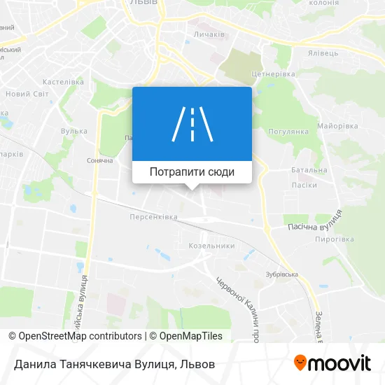 Карта Данила Танячкевича Вулиця