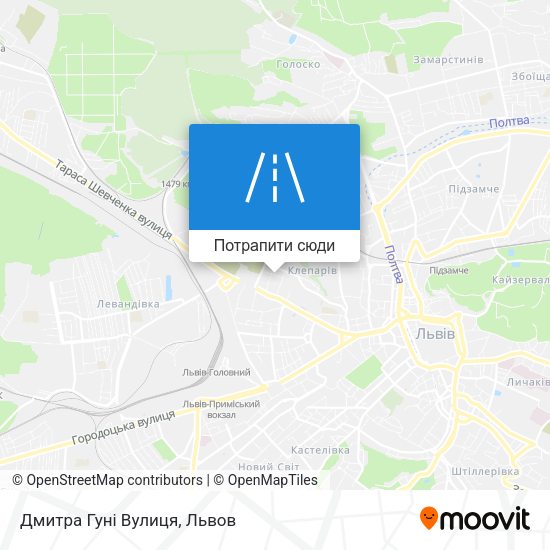Карта Дмитра Гуні Вулиця
