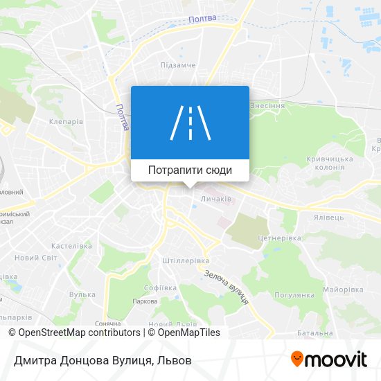 Карта Дмитра Донцова Вулиця
