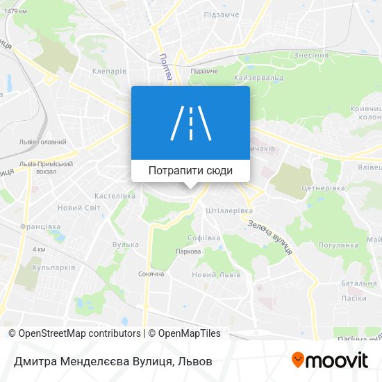 Карта Дмитра Менделєєва Вулиця
