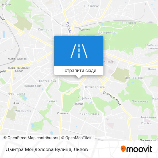 Карта Дмитра Менделєєва Вулиця