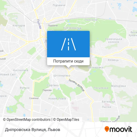 Карта Дніпровська Вулиця