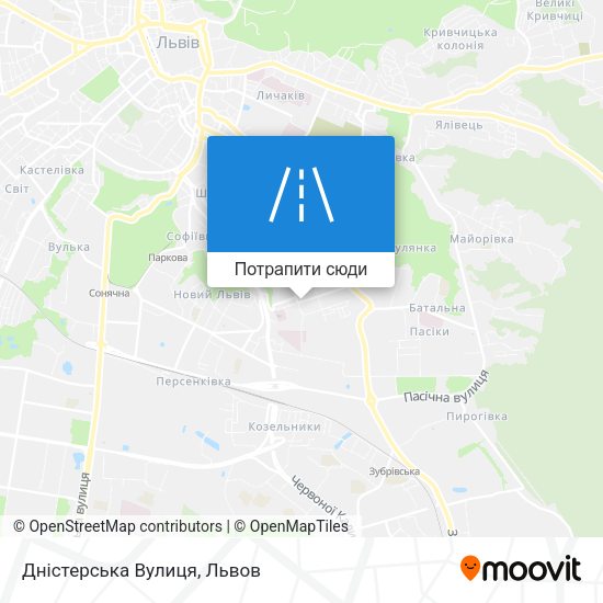 Карта Дністерська Вулиця
