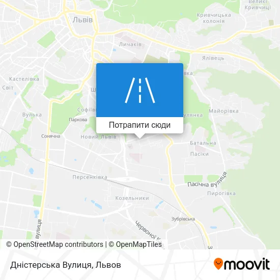 Карта Дністерська Вулиця