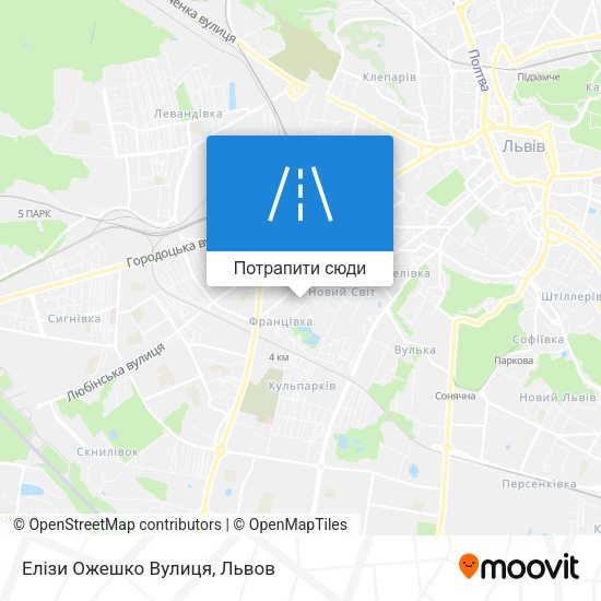 Карта Елізи Ожешко Вулиця