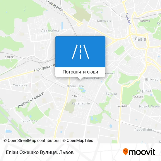 Карта Елізи Ожешко Вулиця