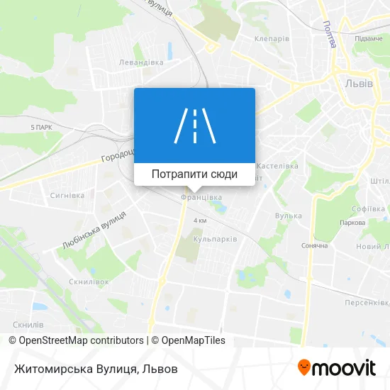 Карта Житомирська Вулиця