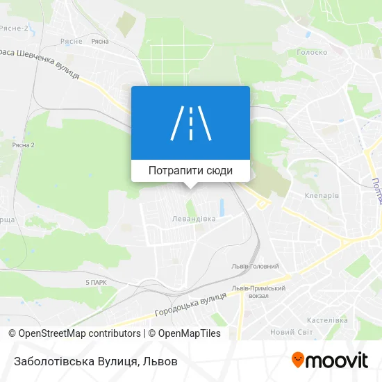Карта Заболотівська Вулиця