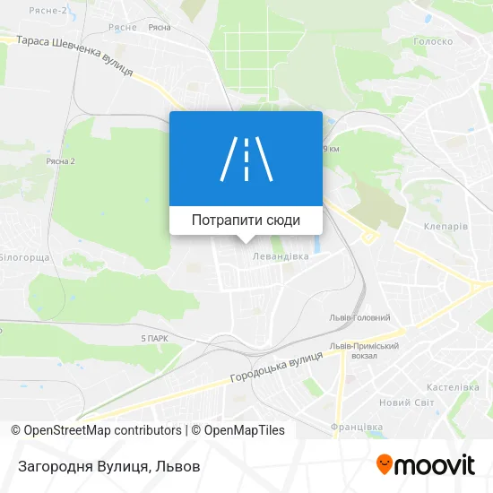 Карта Загородня Вулиця