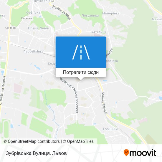 Карта Зубрівська Вулиця