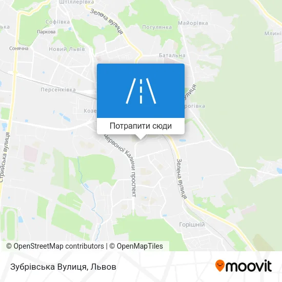 Карта Зубрівська Вулиця