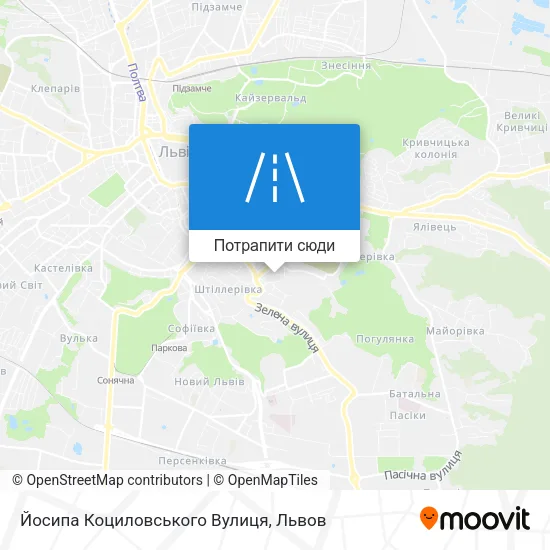 Карта Йосипа Коциловського Вулиця