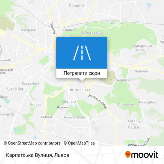 Карта Карпатська Вулиця