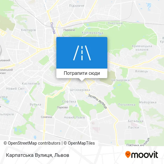 Карта Карпатська Вулиця