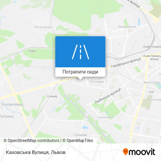 Карта Каховська Вулиця