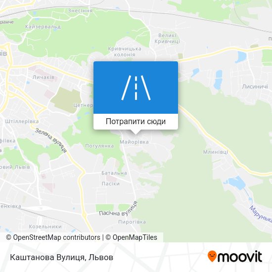 Карта Каштанова Вулиця