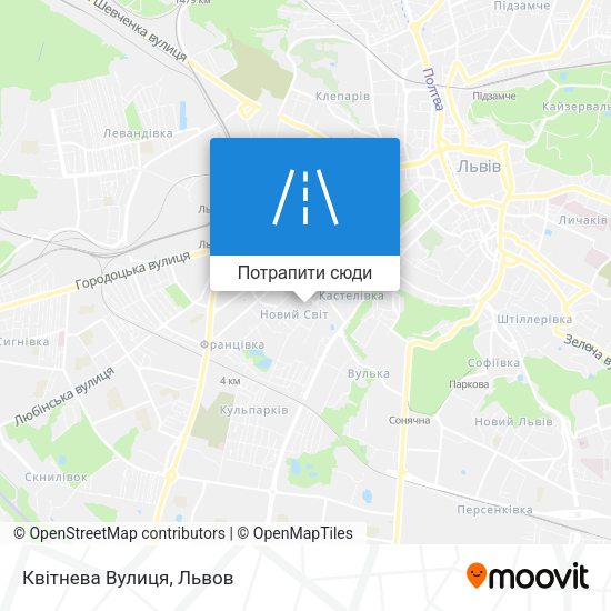 Карта Квітнева Вулиця