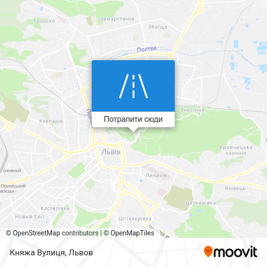 Карта Княжа Вулиця