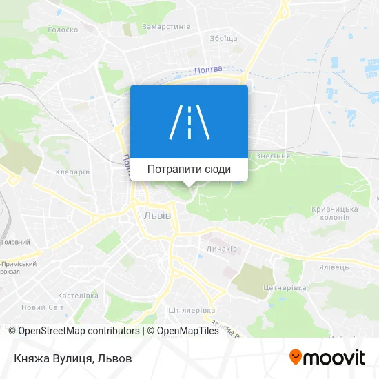 Карта Княжа Вулиця