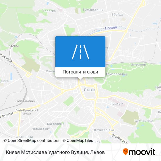 Карта Князя Мстислава Удатного Вулиця