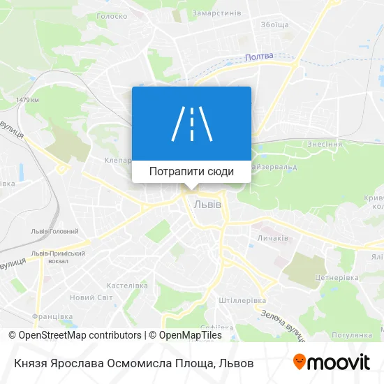 Карта Князя Ярослава Осмомисла Площа