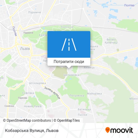 Карта Кобзарська Вулиця