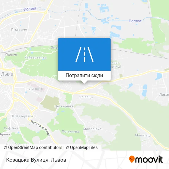 Карта Козацька Вулиця