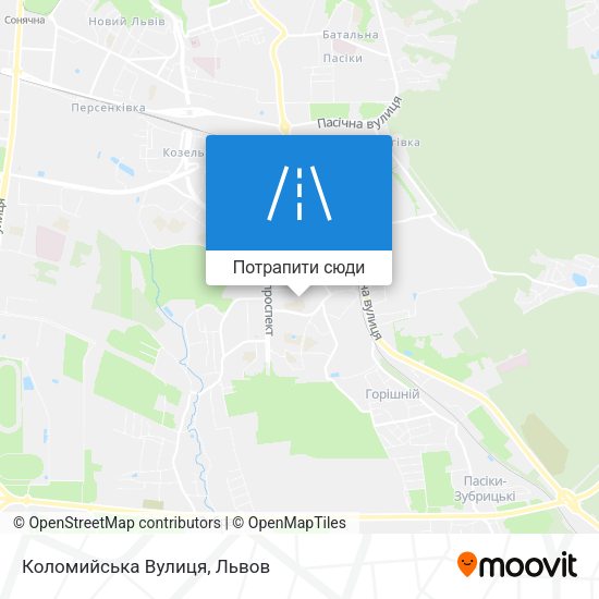 Карта Коломийська Вулиця