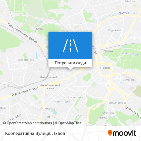 Карта Кооперативна Вулиця