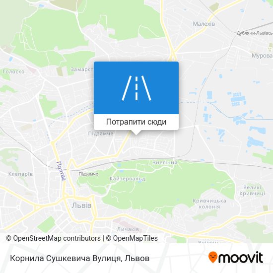 Карта Корнила Сушкевича Вулиця