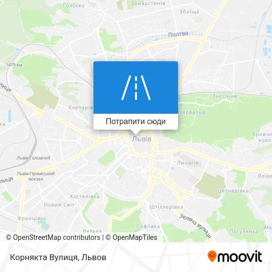 Карта Корнякта Вулиця