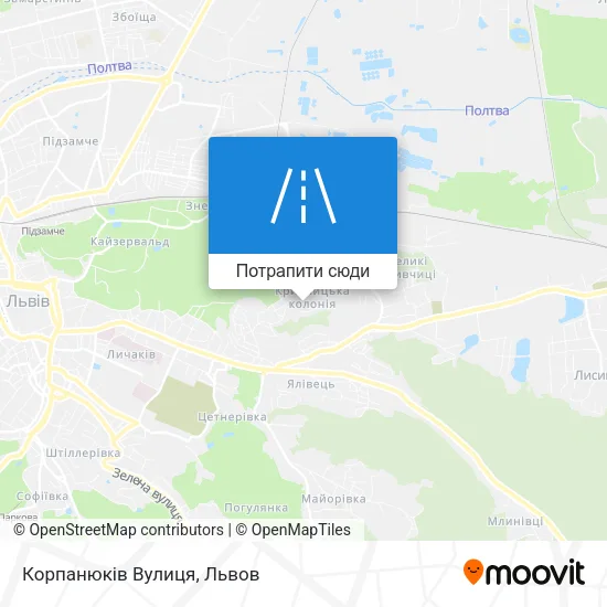 Карта Корпанюків Вулиця