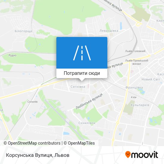 Карта Корсунська Вулиця